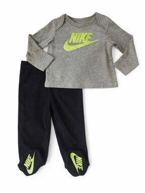 Nike Baby Set Gray Black Neon Logo 2pc Outfit